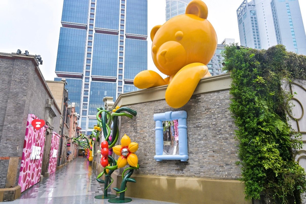 Art installations along a lane in Zhangyuan